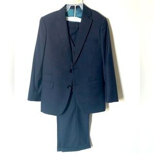 American Exchange New York AENY Boys 3-piece Button Front Navy Suit